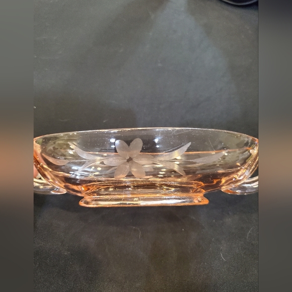 Vintage Rose Glass Serving Dish Approx 50 plus years old - Picture 7 of 7